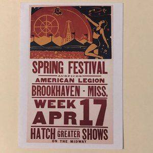 Hatch Show Print collectible postcard UNUSED